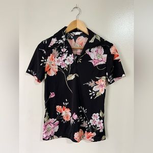 Mardi Modes - Retro Floral Shirt - Black